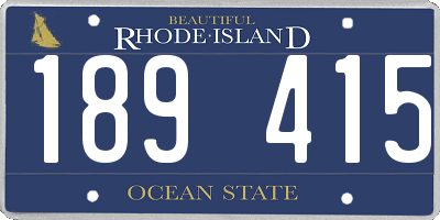 RI license plate 189415