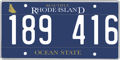 RI license plate 189416