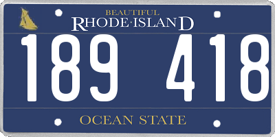 RI license plate 189418