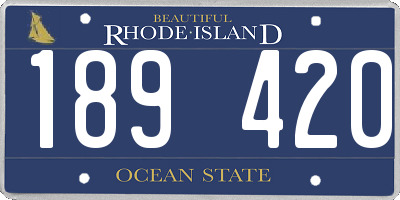 RI license plate 189420