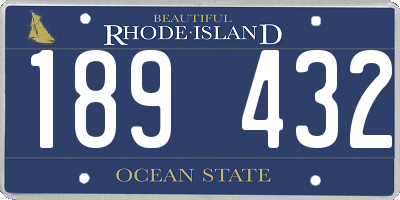 RI license plate 189432