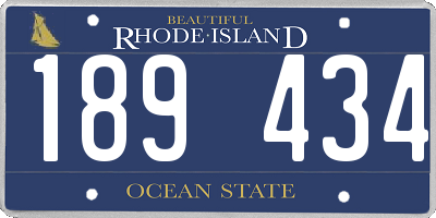 RI license plate 189434