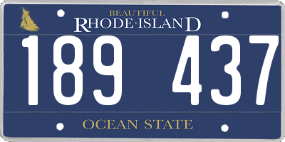 RI license plate 189437