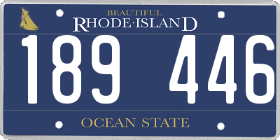 RI license plate 189446