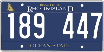 RI license plate 189447