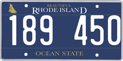 RI license plate 189450