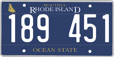 RI license plate 189451