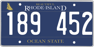RI license plate 189452