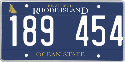 RI license plate 189454