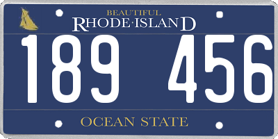 RI license plate 189456