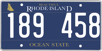 RI license plate 189458