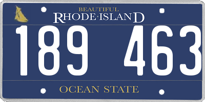 RI license plate 189463