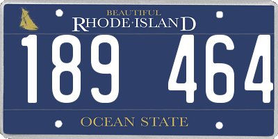 RI license plate 189464