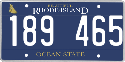RI license plate 189465
