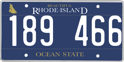 RI license plate 189466