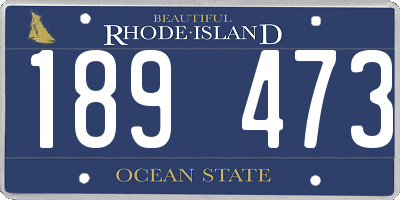 RI license plate 189473