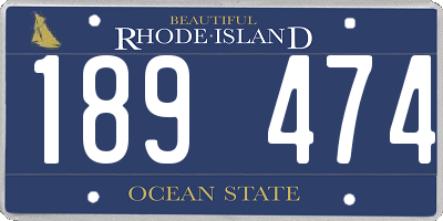 RI license plate 189474