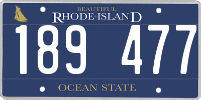 RI license plate 189477