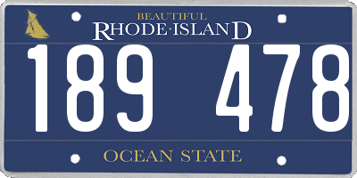 RI license plate 189478