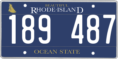 RI license plate 189487