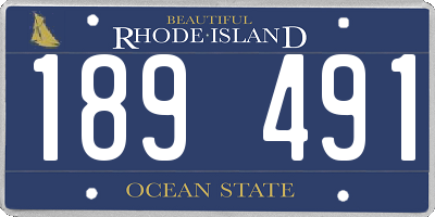 RI license plate 189491