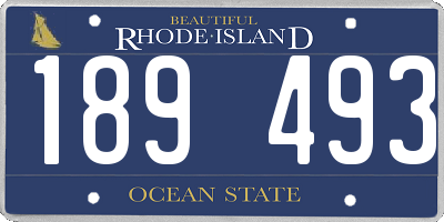 RI license plate 189493