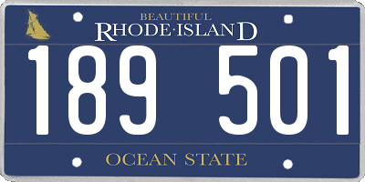 RI license plate 189501