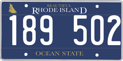 RI license plate 189502