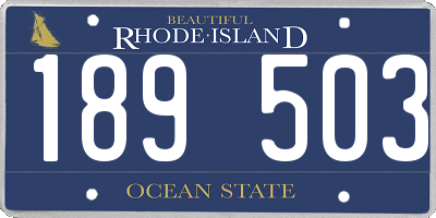 RI license plate 189503