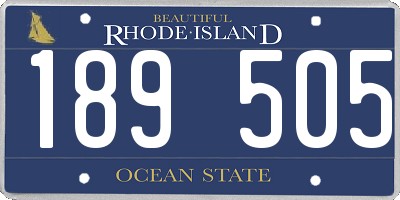 RI license plate 189505