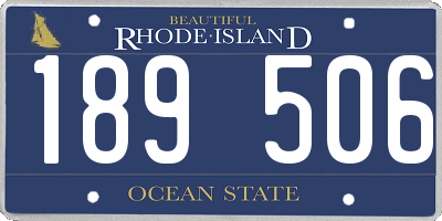 RI license plate 189506