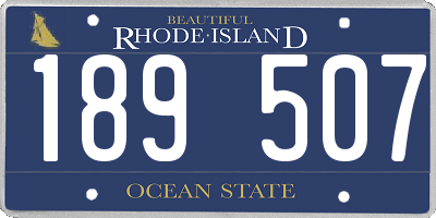 RI license plate 189507