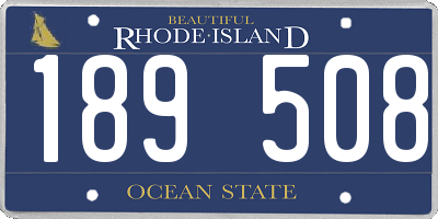 RI license plate 189508