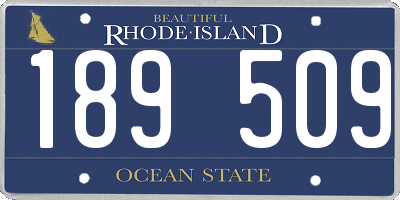 RI license plate 189509