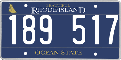 RI license plate 189517