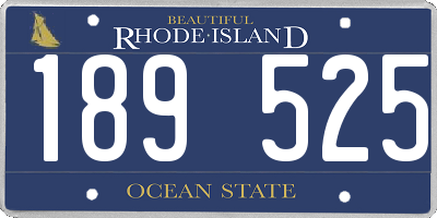 RI license plate 189525