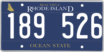 RI license plate 189526