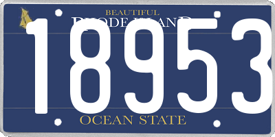 RI license plate 18953