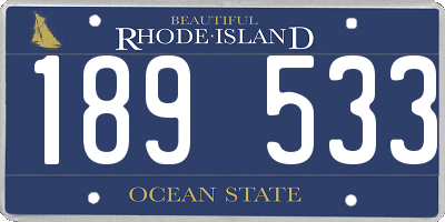 RI license plate 189533