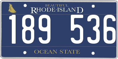 RI license plate 189536
