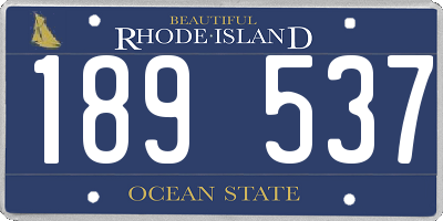 RI license plate 189537