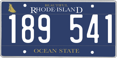 RI license plate 189541