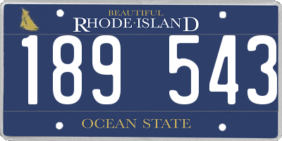 RI license plate 189543