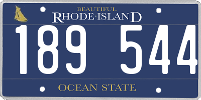 RI license plate 189544