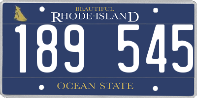 RI license plate 189545