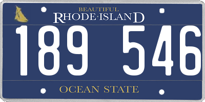 RI license plate 189546