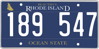 RI license plate 189547