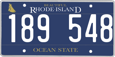 RI license plate 189548