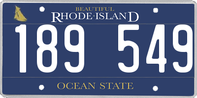 RI license plate 189549
