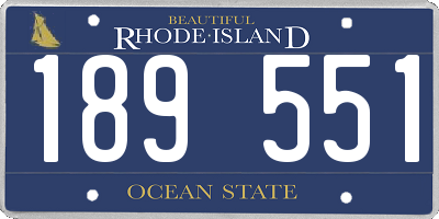 RI license plate 189551